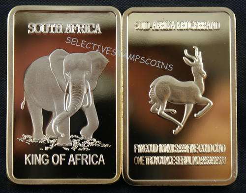 ELEPHANT Gold CLAD Bullion Bar 1 OZ South Africa Krugerrand !!!!