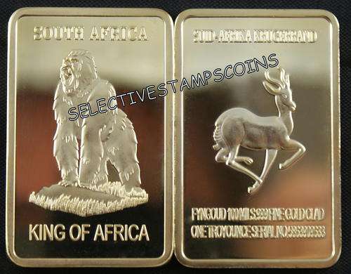 1oz. SOUTH AFRICA "GORILLA" KRUGERRAND  Gold CLAD Bar !!!!!!