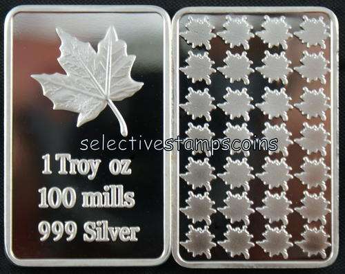 1oz 999 SILVER LAYERED MAPLE BAR | 100 MILLS | *RARE* NEW