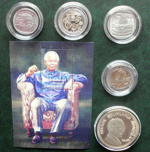 NELSON MANDELA STAMP AND COIN COMBO NO 2 !!!!!!!