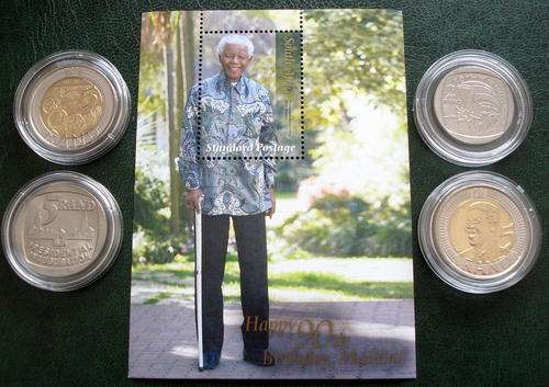 NELSON MANDELA STAMP AND COIN COMBO !!!!!!!