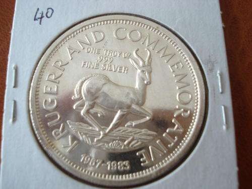 PURE SILVER KRUGERRAND COMMEMORATIVE,TROY OZ,TOTAL ROTATION OF DIE