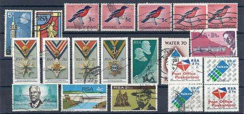 RSA 21 X USED STAMPS.