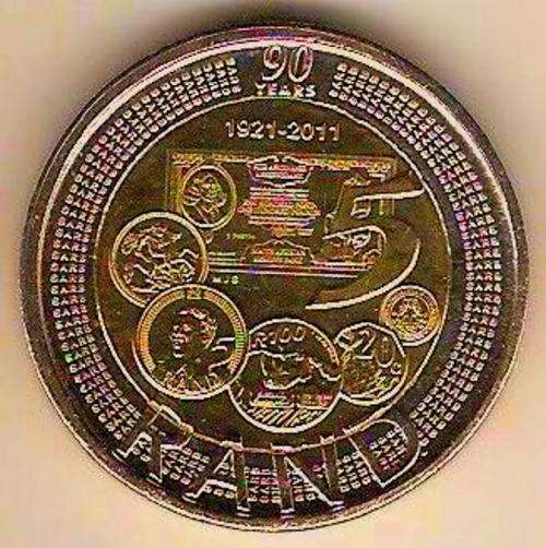 NEW !!!! SOUTH AFRICA 2011  90 th ANNIVERSARY(1921-2011) R5.00 COIN !!!!