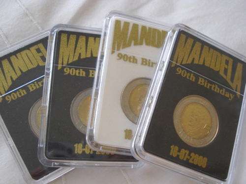 2008 MANDELA 90th BIRTHDAY COINS ,UNCIRCULATED IN SPECIAL COIN HOLDER !!!