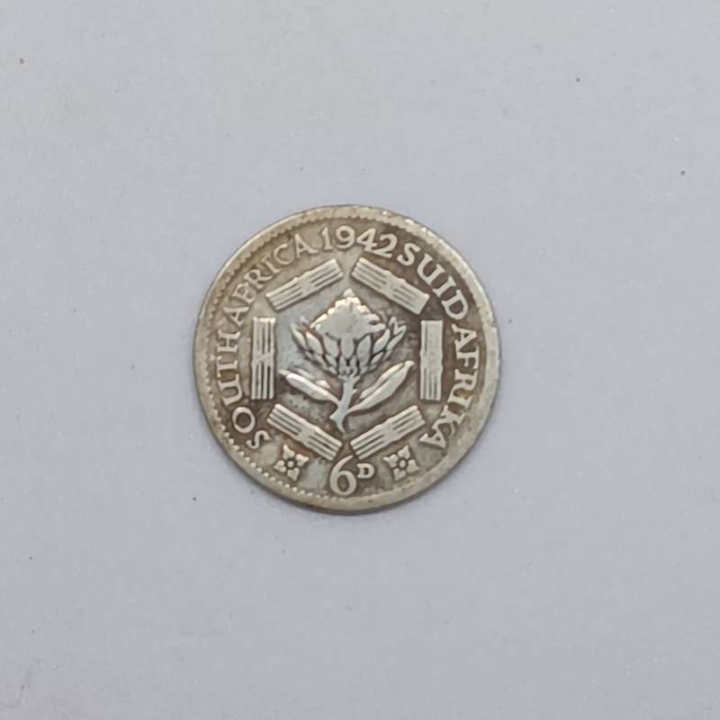 Union 1942 silver Sixpence