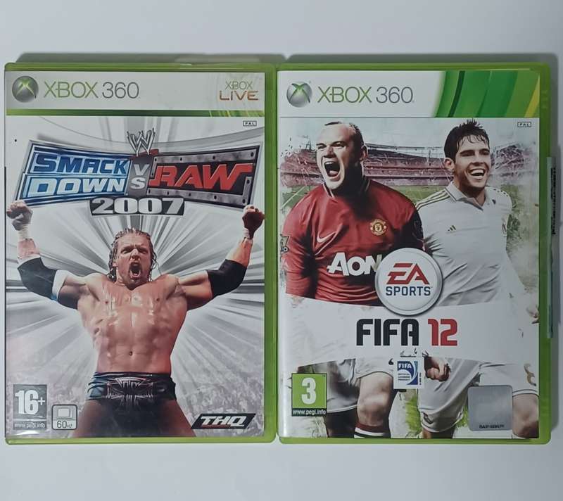 2 Xbox 360 games / Smackdown VS Raw 2007 and FIFA 12 [ Please read description]