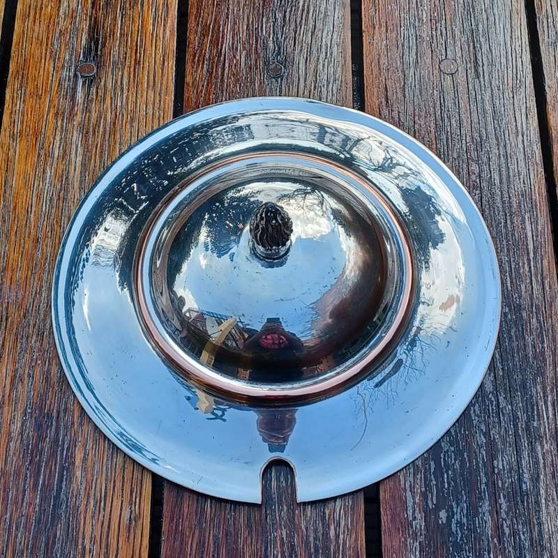 Seranco Silver Plated on copper Soup Tureen with glass inner bowl and ladle