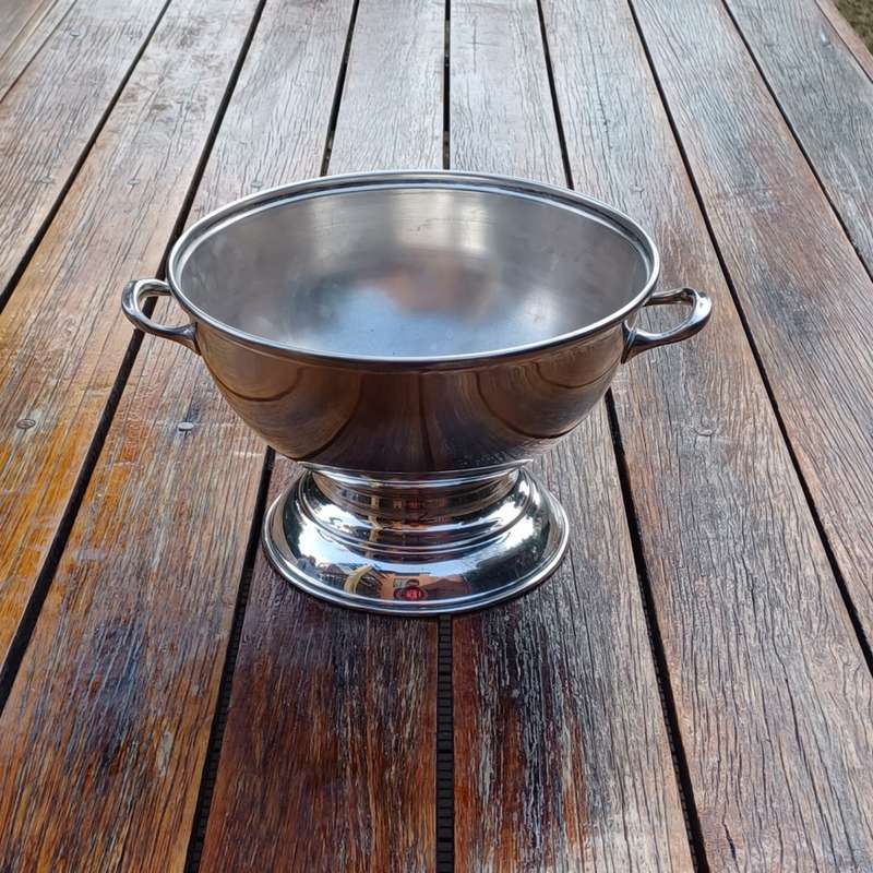 Seranco Silver Plated on copper Soup Tureen with glass inner bowl and ladle