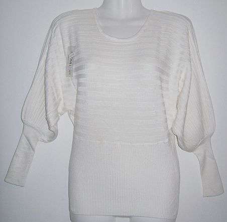Baggy sleeve sweater with tight cuffs - White