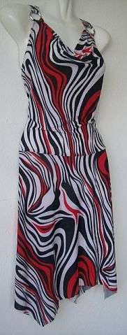 Striped Black/Red Dress. Size: 36