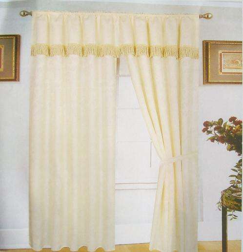 Cream Jacquard  Curtains,  3 metres - ***reduced to clear***