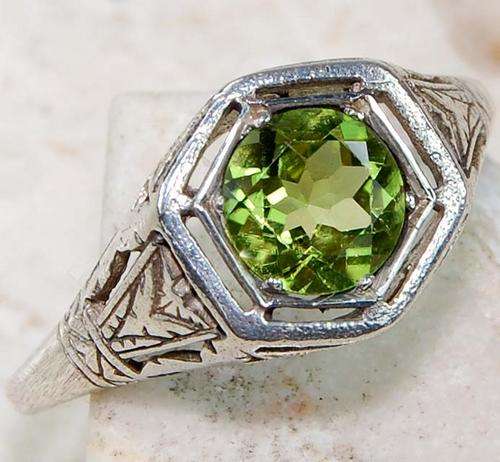 Final Clearance!! 2ct Natural Peridot 925 Solid Sterling Silver Victorian Style Filigree Ring