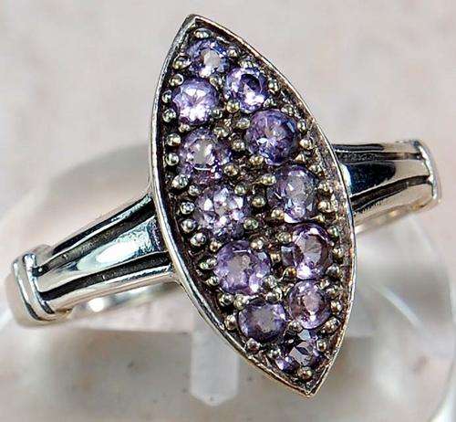 Natural Amethyst 925 Solid Sterling Silver Victorian Style Filigree Ring