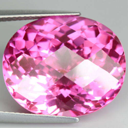 29.15CT. OVAL CHCEKERBOARD GORGEOUS VVS PINK TOPAZ