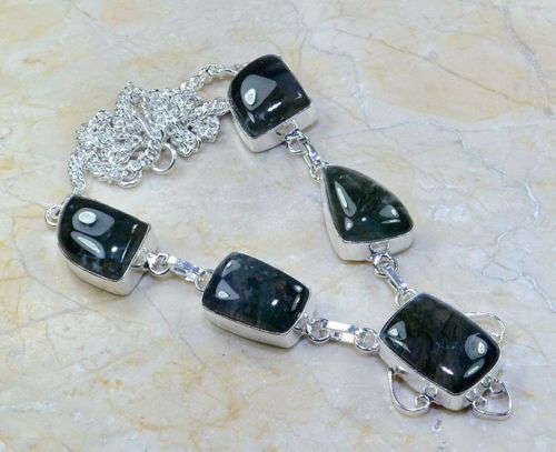EXQUISITE MOSS AGATE NECKLACE