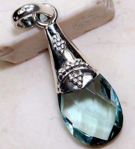 4CT AQUAMARINE 925 SOLID STERLING SILVER PENDANT