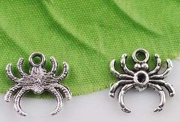 10pc Tibet Silver Spider Charms
