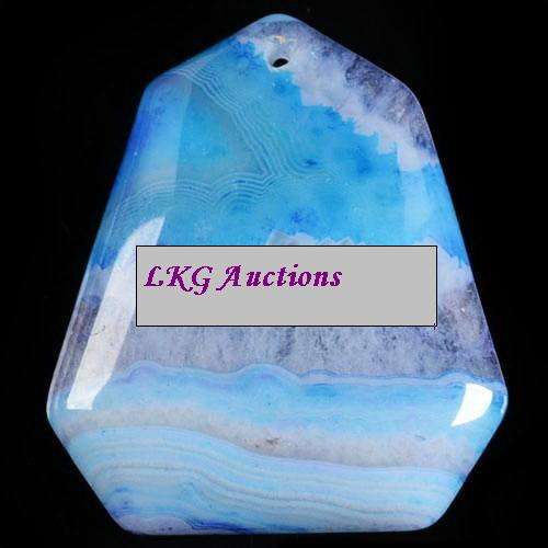 Blue Agate Druzy Geode Pendant Bead