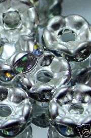 30 Crystal AB spacer bead 6mm