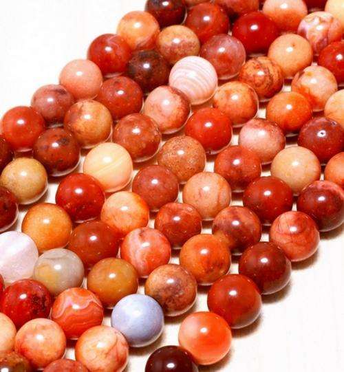 Lustrous 6mm Red Carnelian Gemstone  Loose  Beads