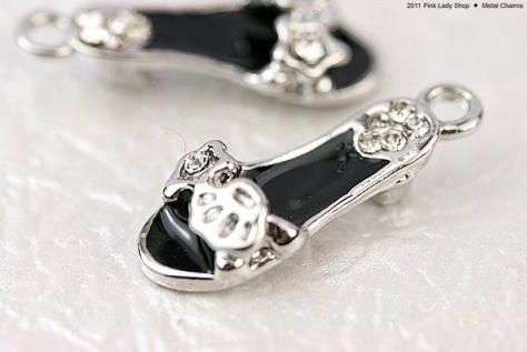 Black High Heel Shoe Charm