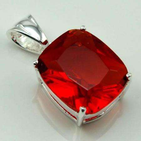 2012 Valentine's Collection - RED TOPAZ PENDANT 14CT SILVER