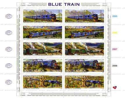 1997 - BLUE TRAIN MINIATURE SHEET OF 10 - UM