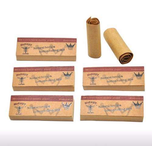 10*hornet Rolling Paper Filter Tips 50 Leaves60*21mm Natural Paper Tips