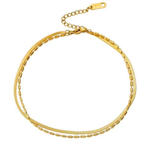 18k double layer stainless still anklet