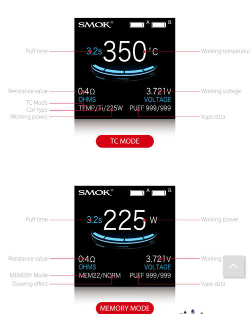 Vape Smok Mag Kit -vape  White Prism And Red Black
