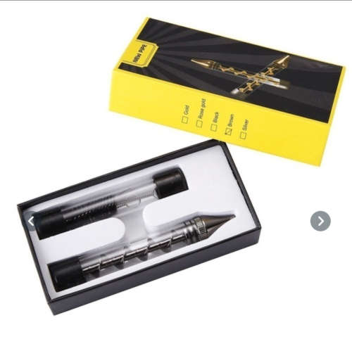 Smoking Twisty Glass Blunt Pipe With Cleaning Kit