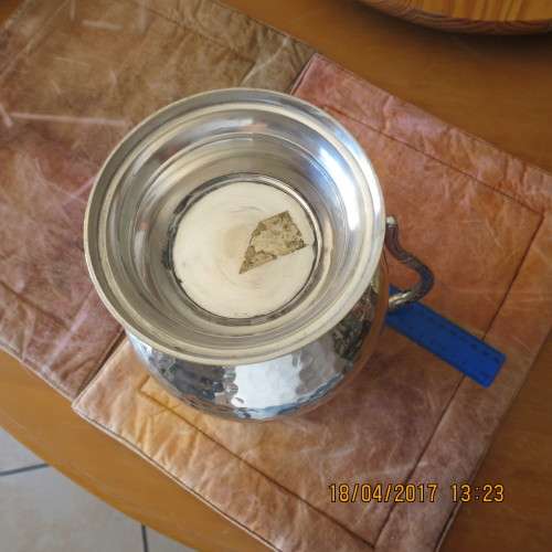 attractive water jug, silver plated, 23cm high, in good condition, very minor ware, as per photo