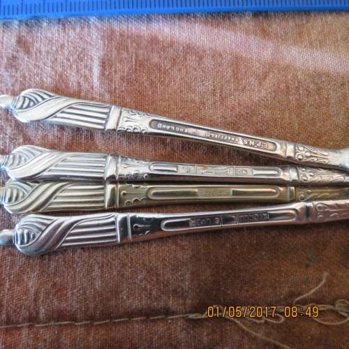 set of 4 silver plated apostles teaspoons, as per photo