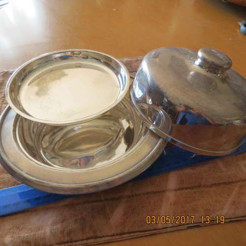 Silver plated serving dish with warmer, made by H & Co Ld, as per photo