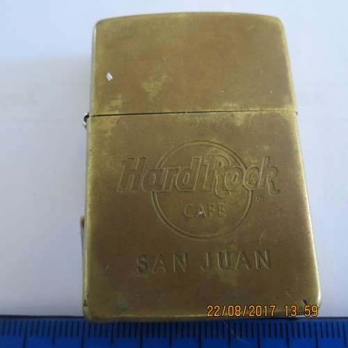 Hard Rock Café San Juan brass Zippo lighter, as per photo