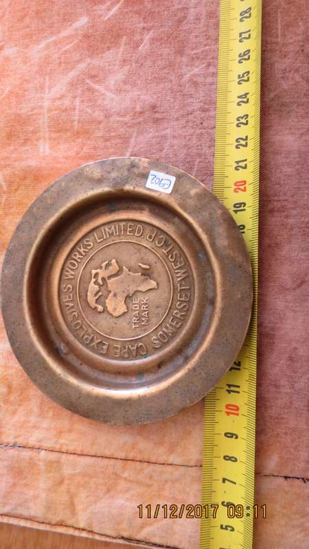 Cape Explosives Works Limited Somerset West Brass Bowl, as per photo