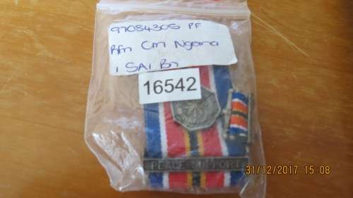 SADF medal 16542 with Peace Support Bar plus miniature.......as per photo