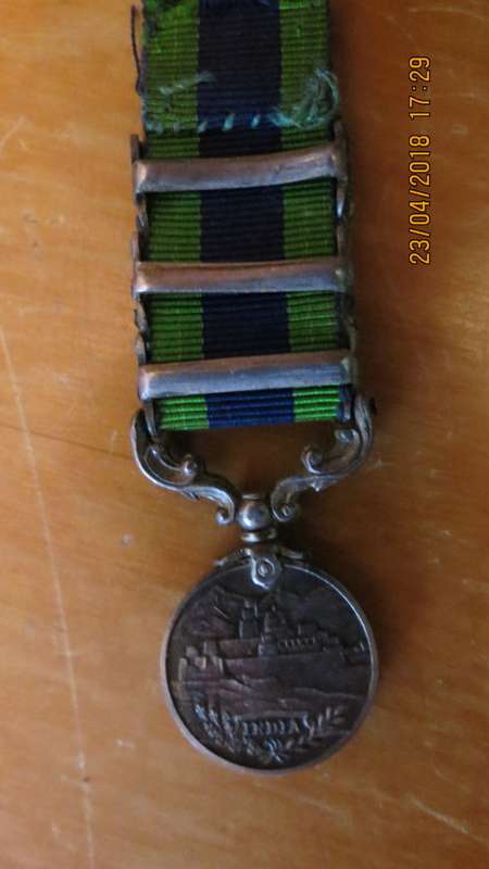 Indian General Service miniature medal with 3 bars, as per photo