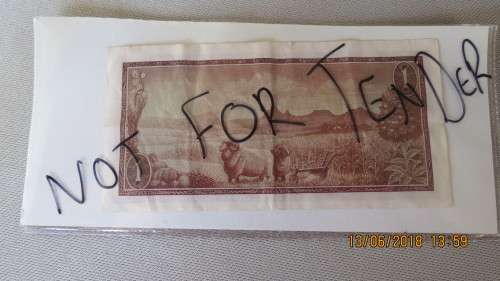 South African R1 banknote, as per photo