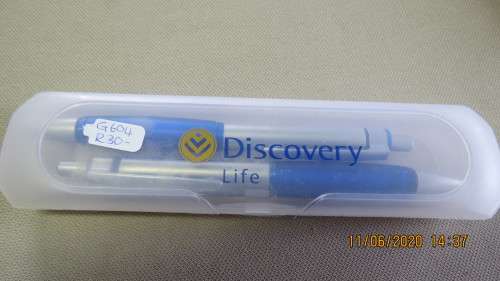 Discovery Life presentation pen and pacer set in plastic box, rubber grip very tackie, as per photo