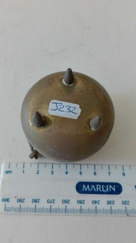 brass African pot, 5.5cm deep and 5.5cm high, as per photo