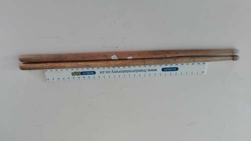 two vintage drumsticks, 40.5cm in length, as per photo