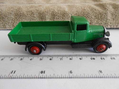 toy. Dicast, dinky green and black truck, (repainted), as per photo