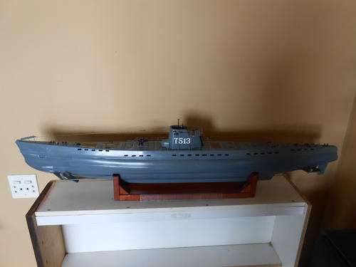 large model of submarine, T513 over 1,2 metres in length.  Can be fitted for radio control, as photo