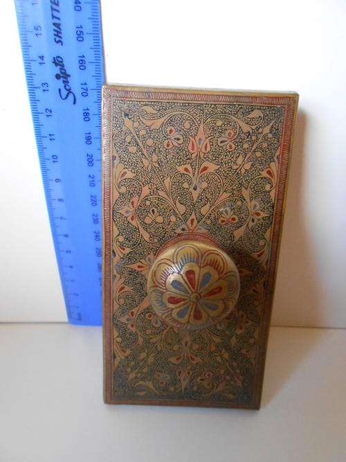 antique enamel on brass, ink blotter, as per photo
