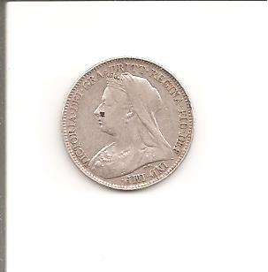 Coins, Great Britain, 6 Penny, 1893, VF, as per scan