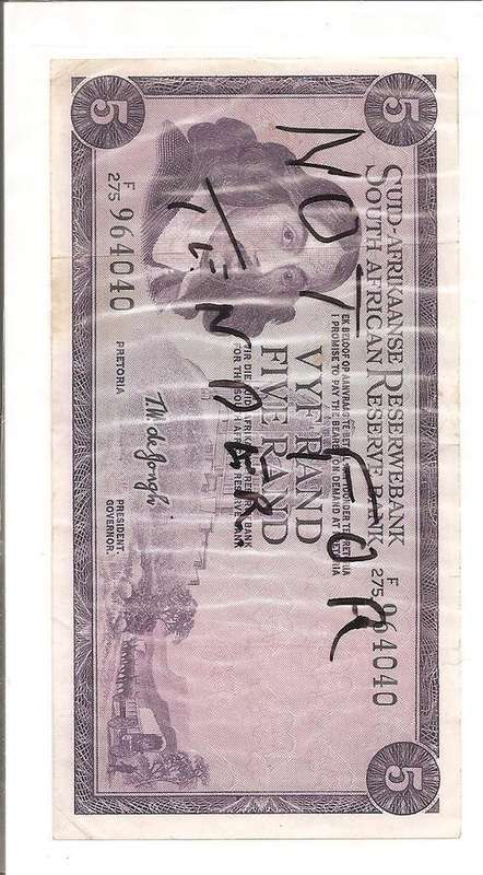 Banknotes. South Africa, 5 Rand, F275, as per scan