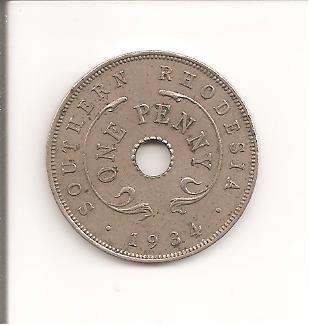 Coins, Rhodesia, 1 Penny, 1934, EF, as per scan