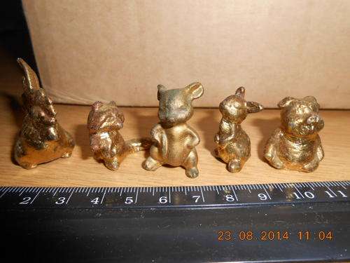 collection of 5 animals for printers tray, made in metal, as per photo